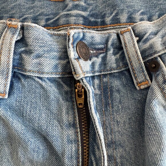 Levi's 517 Cropped Boot Cut Jeans Women's 28 Blue Denim Orange Tab Western Boho - Picture 5 of 14